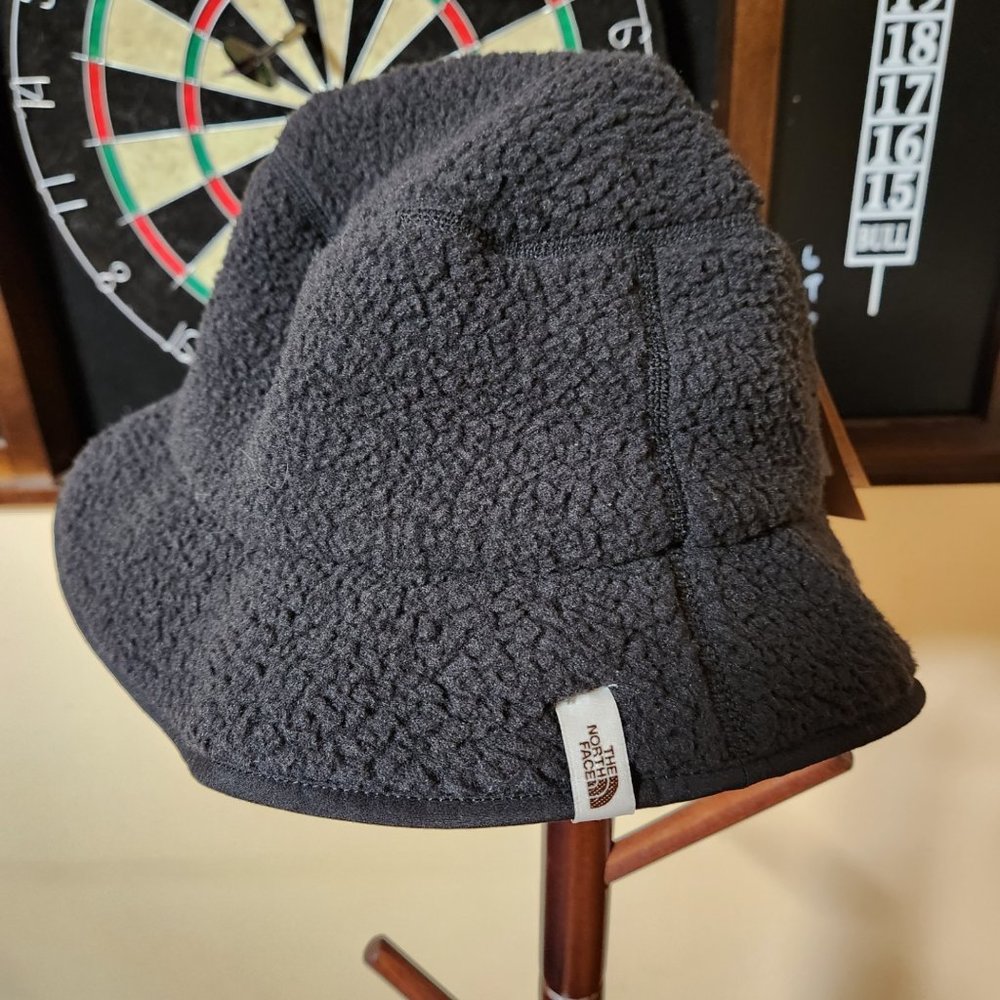 North Face Cragmont Sherpa Bucket Hat Size L/XL Adult Fuzzy Ski Snow Black